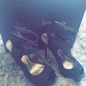 BeBe Satin Platform Heels